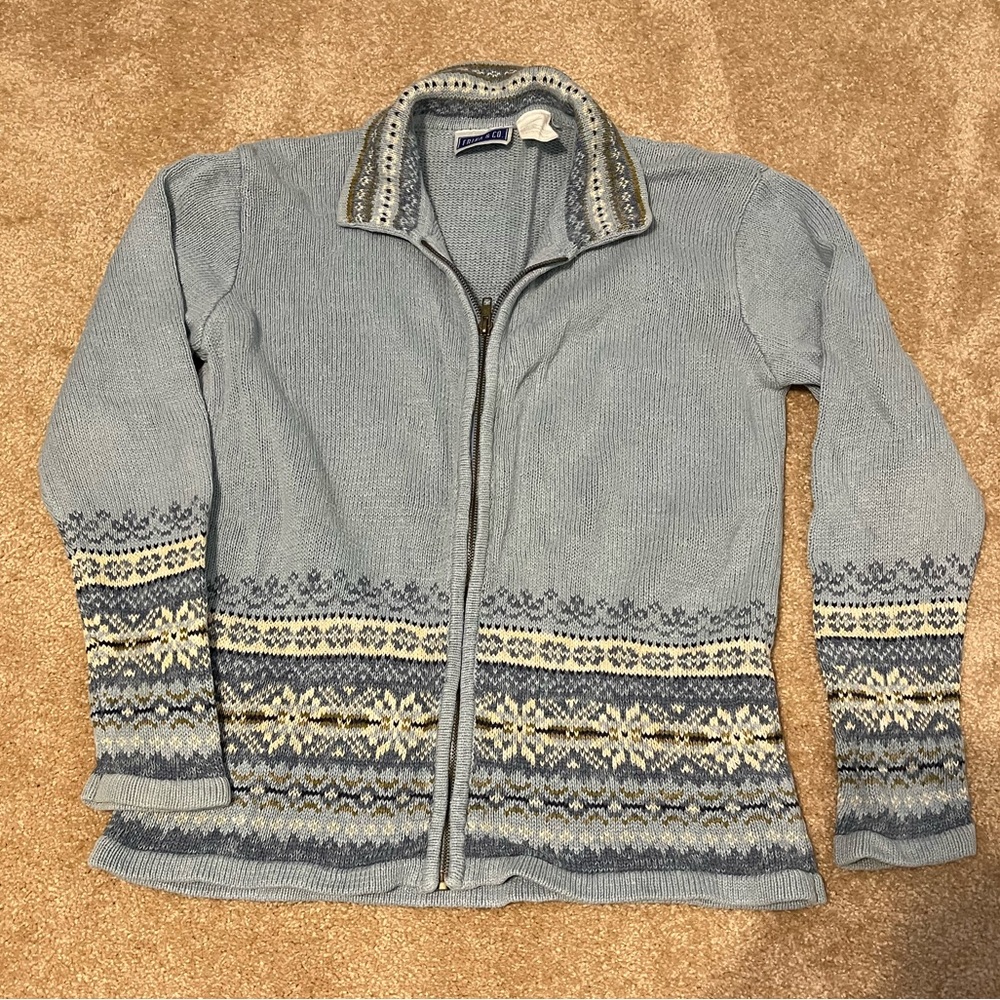 Blue Patterned Women's Sweater